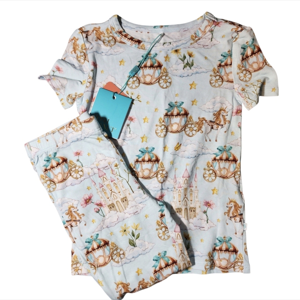 Posh Peanut Margaret Short Sleeve & Pants Pajama Set 3T/4T NWT